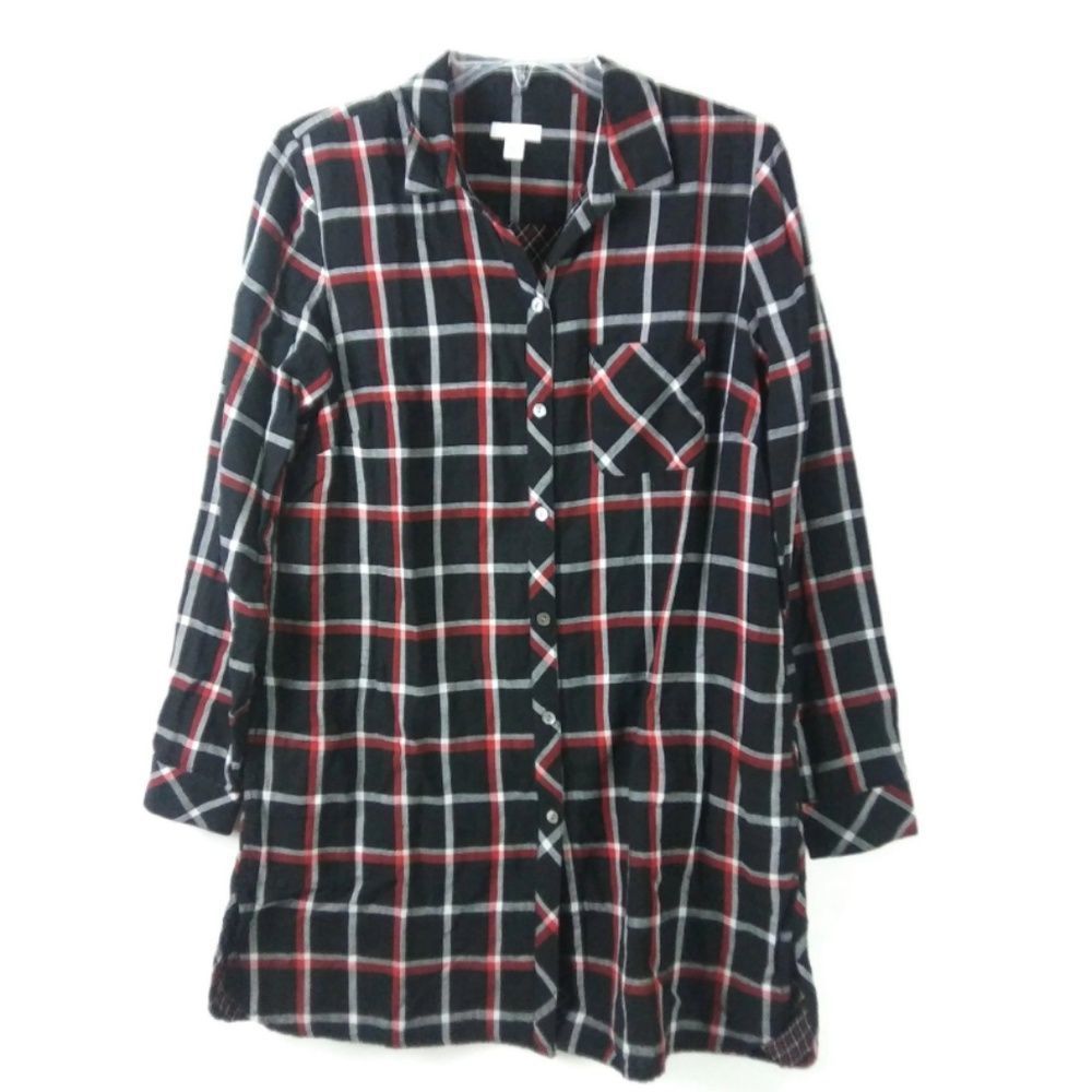 J.Jill Small Oversize Plaid Button Down Shirt Colorful Casual Farmhouse